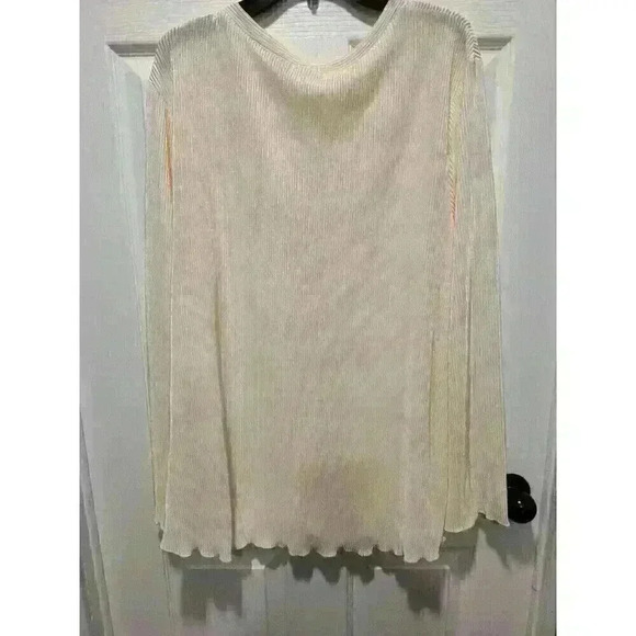 Vintage Pink Lily Size 2X Ivory Pleated Long-sleeved Blouse Top Made in USA NWOT - Picture 3 of 8